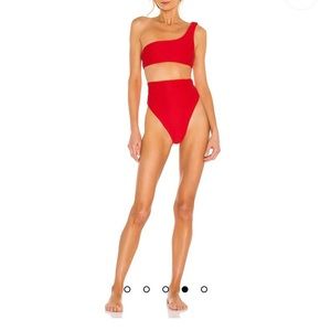 🔥PRICE🔥
• Nookie Beach Ribbed High Wasted Bathing Suit Bottom - Red - M